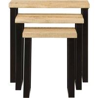 Berkfield Home Nesting Tables 3 pcs with Live Edge Solid Wood Mango in Brown