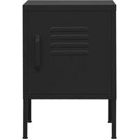 Berkfield Home Nightstand Black 35x35x51 cm Steel | Size: 35 x 35 x 51 cm