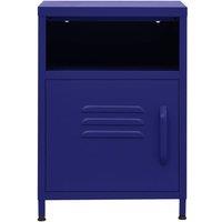 Berkfield Home Nightstand Navy Blue 35x35x51 cm Steel | Size: 35 x 35 x 51 cm