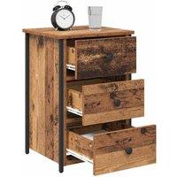 Berkfield Home Old Wood Table Old Wood MDF, Particle Board, Metal Medium in Brown
