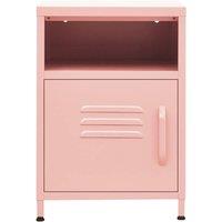 Berkfield Home Nightstand Pink 35x35x51 cm Steel | Size: 35 x 35 x 51 cm