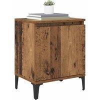 Berkfield Home Old Wood Nightstand Old wood Solid wood, metal 40 x 30 x 50 cm in Brown