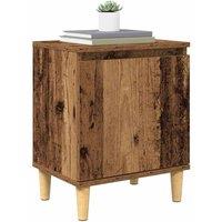 Berkfield Home Old Wood Bedside Table Old wood Solid Reclaim wood 40 x 30 x 50 cm in Brown