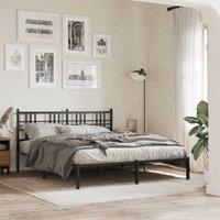 Berkfield Home Metal Headboard Black 160cm