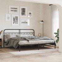 Berkfield Home Metal Headboard Black 200 cm