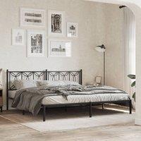 Berkfield Home Metal Headboard Black 193 cm