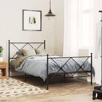 Berkfield Home Metal Headboard Black 107cm