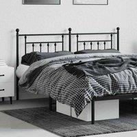 Berkfield Home Metal Headboard Black 160 cm