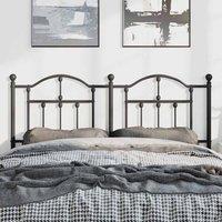 Berkfield Home Metal Headboard Black 135 cm