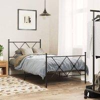 Berkfield Home Metal Headboard Black 90cm