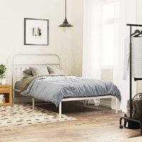 Berkfield Home Metal Headboard White 107 cm
