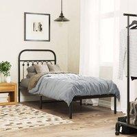 Berkfield Home Metal Headboard Black 75 cm