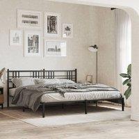 Berkfield Home Metal Headboard Black 200cm