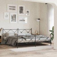 Berkfield Home Metal Headboard Black 200cm