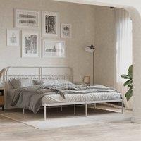 Berkfield Home Metal Headboard White 180 cm