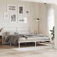 Berkfield Home Metal Headboard White 193 cm
