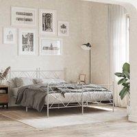 Berkfield Home Metal Headboard White 160cm