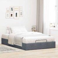 Berkfield Home Ottoman Bed Frame No Mattress Dark Grey Double Velvet