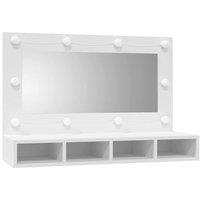 Berkfield Home Mirror Cabinet with LED White 90x31.5x62 cm