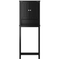 Berkfield Home Over-the-Toilet Storage BERG Black 60x27x164.5 cm Solid Wood