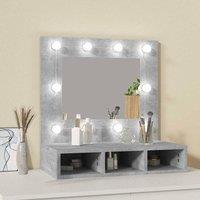Berkfield Home Mirror Cabinet with LED Concrete Grey 60x31.5x62 cm