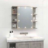 Berkfield Home Mirror Cabinet with LED Concrete Grey 70x16.5x60 cm