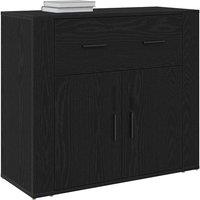 Berkfield Home Sideboard Black Oak 80x33x70 cm Engineered Wood | Size: 80 x 33 x 70 cm
