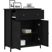 Berkfield Home Sideboard Black Oak 70x30x80 cm Engineered Wood & Steel | Size: 70 x 30 x 80 cm