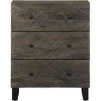 Berkfield Home Sideboard Black 60x33x75 cm Solid Wood Mango | Size: 60 x 33 x 75 cm