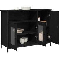 Berkfield Home Sideboard Black Oak 100x35x75 cm Engineered Wood | Size: 100 x 35 x 75 cm
