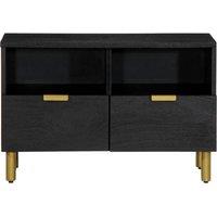 Berkfield Home TV Cabinet Black 70x33x46 cm Engineered Wood | Size: 70 x 33 x 46 cm