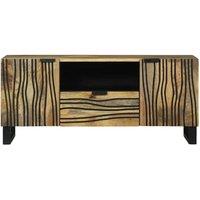 Berkfield Home TV Cabinet - 105 x 33.5 x 46 cm, Made from Solid Mango Wood in Brown | Size: 105 x 33.5 x 46 cm