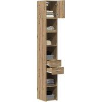 Berkfield Home Slim Storage Cabinet Artisan Oak 30x42.5x225 cm Engineered Wood in Brown
