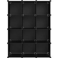 Berkfield Home Storage Cube Organiser with 12 Cubes Black PP