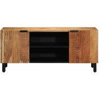Berkfield Home TV Cabinet 105x33x46 cm Solid Wood Acacia in Brown | Size: 105 x 33 x 46 cm