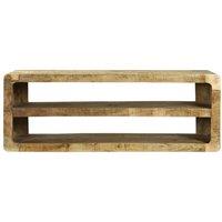 Berkfield Home TV Cabinet 100x32x36 cm Solid Wood Mango in Brown | Size: 100 x 32 x 36 cm