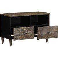 Berkfield Home TV Cabinet Light Grey 70x33.5x46 cm Solid Wood Mango