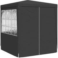 Berkfield Home Professional Party Tent with Side Walls 2x2 m Anthracite 90 g/m? in Black