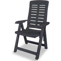 Berkfield Home Reclining Garden Chairs 4 pcs Plastic Anthracite in Dark Grey