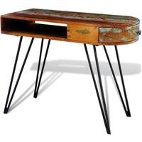 Berkfield Home Reclaimed Solid Wood Desk with Iron Pin Legs