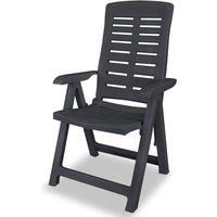 Berkfield Home Reclining Garden Chairs 6 pcs Plastic Anthracite in Black