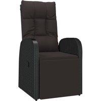 Berkfield Home Reclining Garden Chairs with Cushions 2 pcs Black Poly Rattan