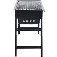 Berkfield Home Portable Camping BBQ Grill Steel 60x22.5x33 cm in Black