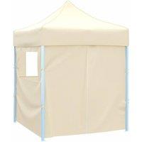 Berkfield Home Professional Folding Party Tent with 4 Sidewalls 2x2 m Steel Cream in Beige
