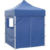 Berkfield Home Professional Folding Party Tent with 4 Sidewalls 2x2 m Steel Blue