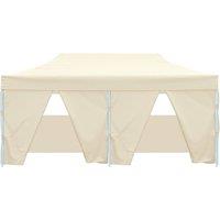 Berkfield Home Professional Folding Party Tent with 4 Sidewalls 3x6 m Steel Cream in Beige