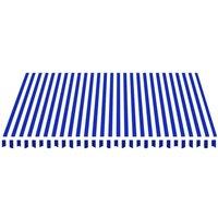 Berkfield Home Replacement Fabric for Awning Blue & White 4x3.5 m