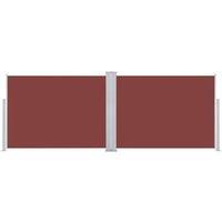 Berkfield Home Retractable Side Awning Brown 120x1000 cm in Burgundy
