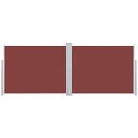Berkfield Home Retractable Side Awning Brown 140x1000 cm in Burgundy