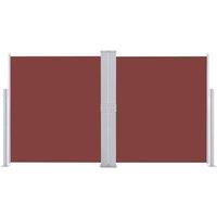 Berkfield Home Retractable Side Awning Brown 140x600 cm in Wine